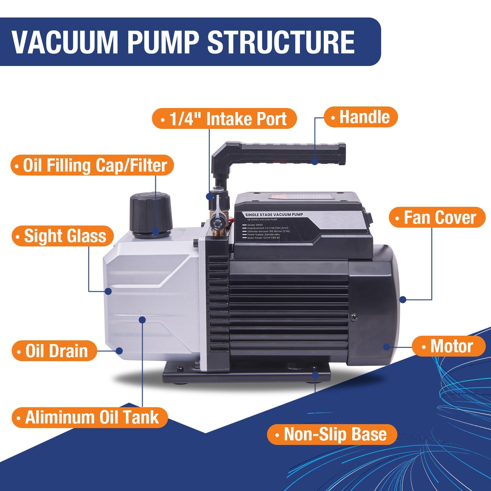BACOENG Pompa Vuoto per Condizionatori con Kit Manometri, per Condizionatori Split e Impianti RVAC Domestici, Kit Ricarica Compatibile con R410A R22 R407C