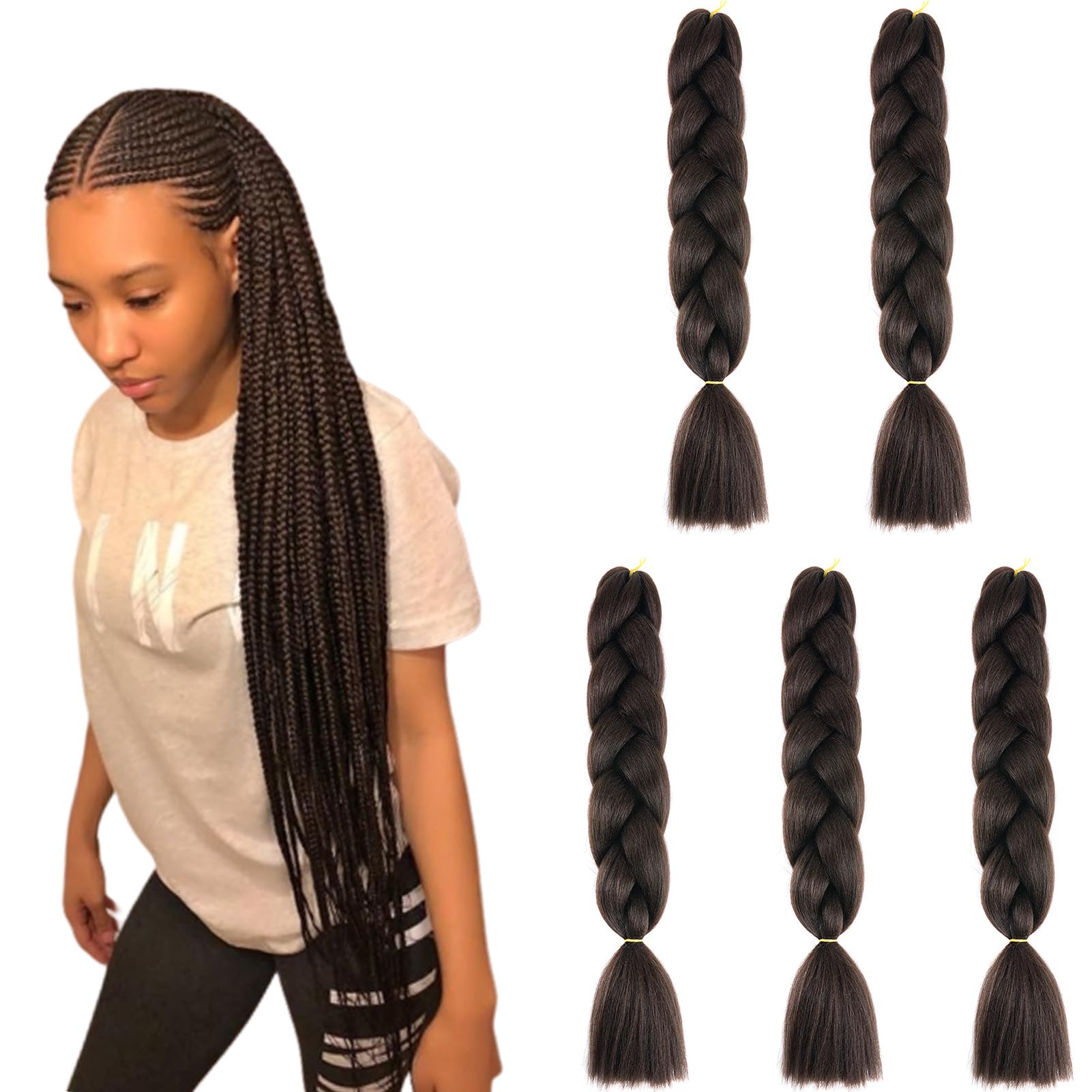 24inch Jumbo Braids Hair Extensions Ombre Braiding Hair Synthetic 3Pieces/lot Crochet Twist High Temperature African Box Braids, Sapphire Blue — view 76