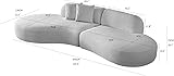 135.4' Oversized Curved Sofa Couch Modern...