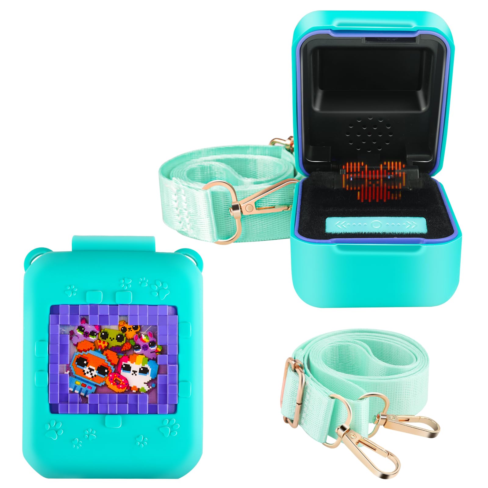 Silicone Cover Case with Lanyard for Bitzee Interactive Toy Digital Pet and Accessories