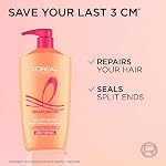 L'Oréal Paris Hair Expertise Dream Lengths Split End Sealing, Shampoo for Long Hair, Repairing Shampoo, With Castor Oil and Vegetal Keratin for Long, Damaged Hair, 828ml