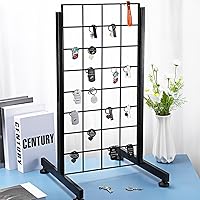 Vista 2 de Fumete 4 pares de patas de rejilla de alambre, base en T, tubo rectangular, soporte de pared de alambre, base de panel de rejilla, accesorios