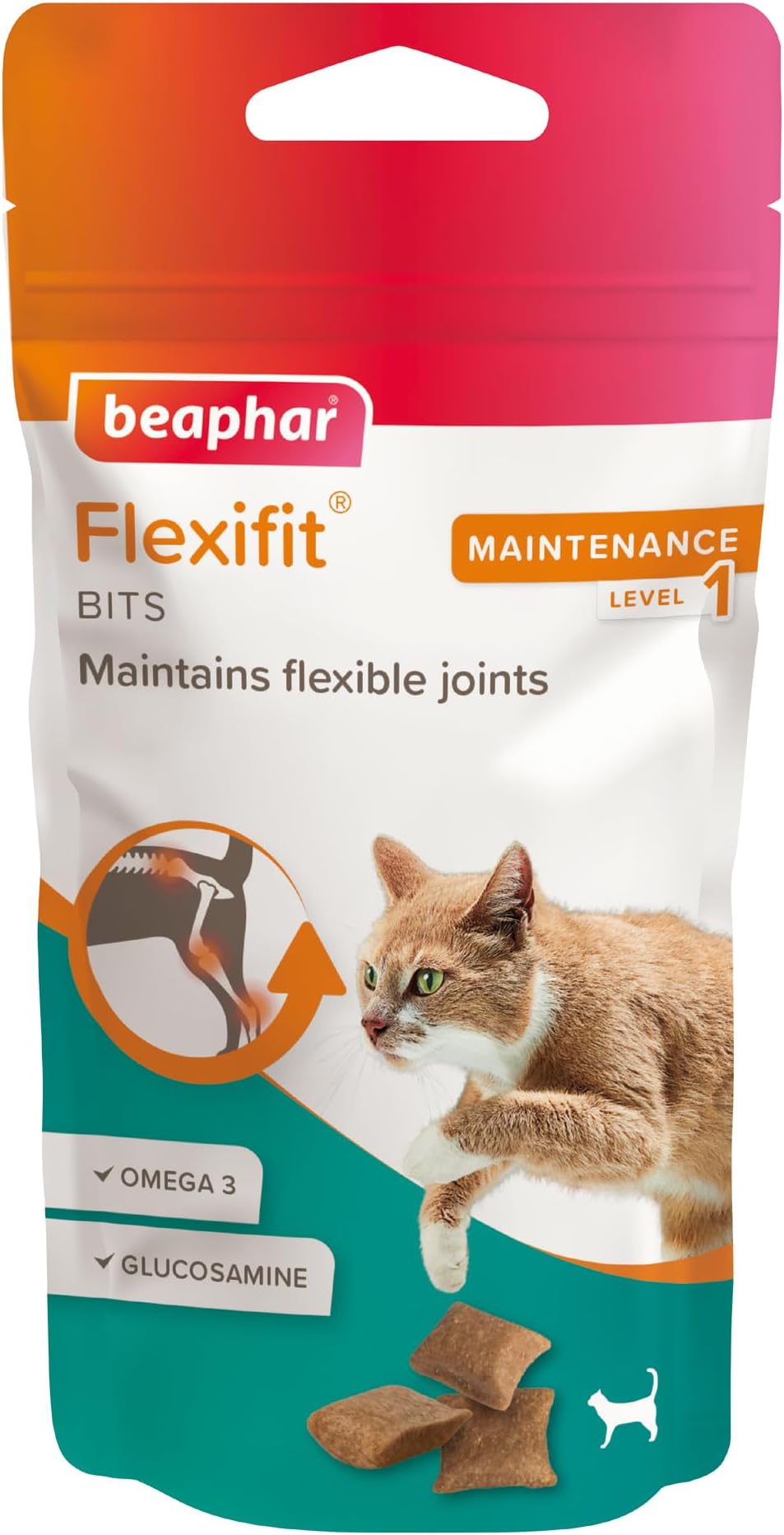 Beaphar – Flexifit® Joint Care Bits for Cats, 35g – Delicious Daily Joint Supplement – Helps Maintain Flexible Joints – Contains Glucosamine, Omega 3 & Vitamin C ~ 70 Treats