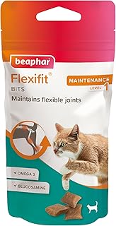 Beaphar "“ Flexifit® Joint Care Bits for Cats, 35g "“ Delicious Daily Joint Supplement "“ Helps Maintain Flexible Joints "“ Contains Glucosamine, Omega 3 & Vitamin C ~ 70 Treats