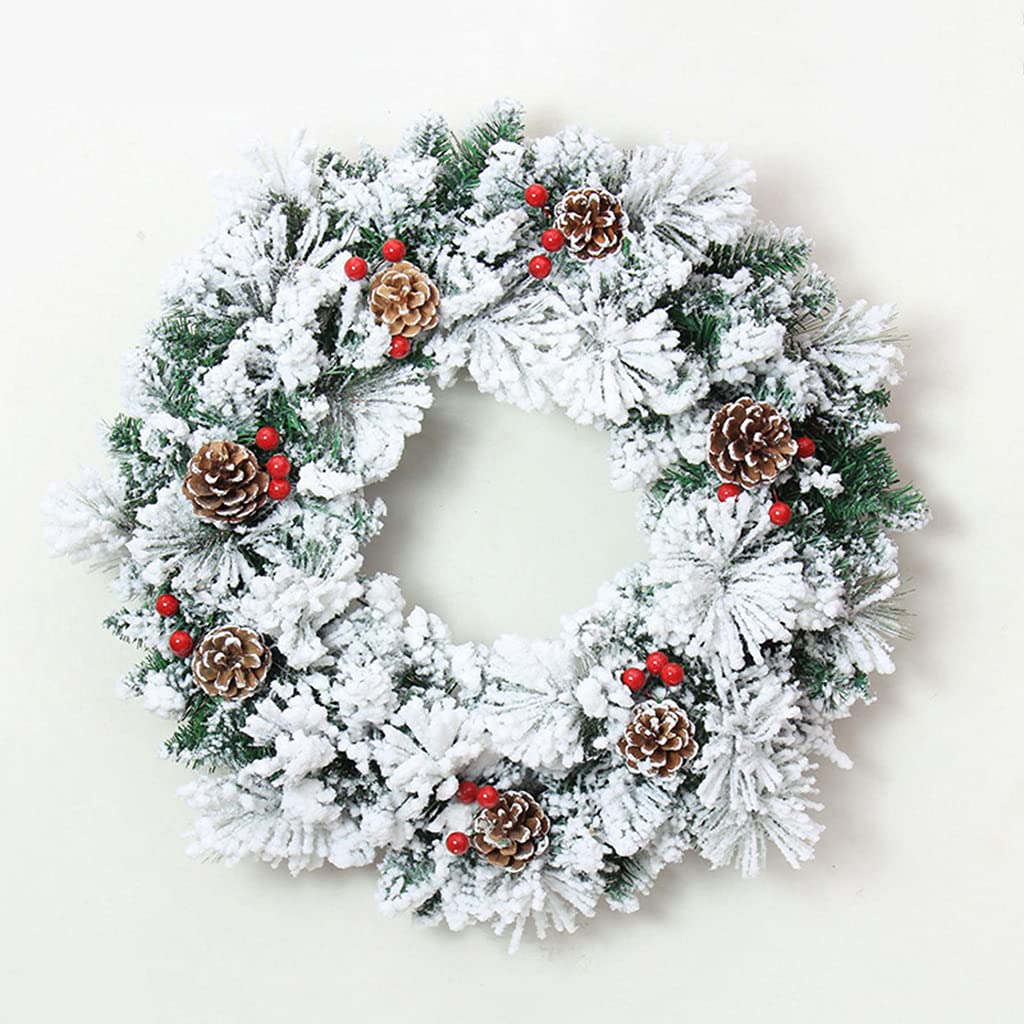 Guirlande de Noël cônes de pin et neige, décoration de luxe 60 cm
