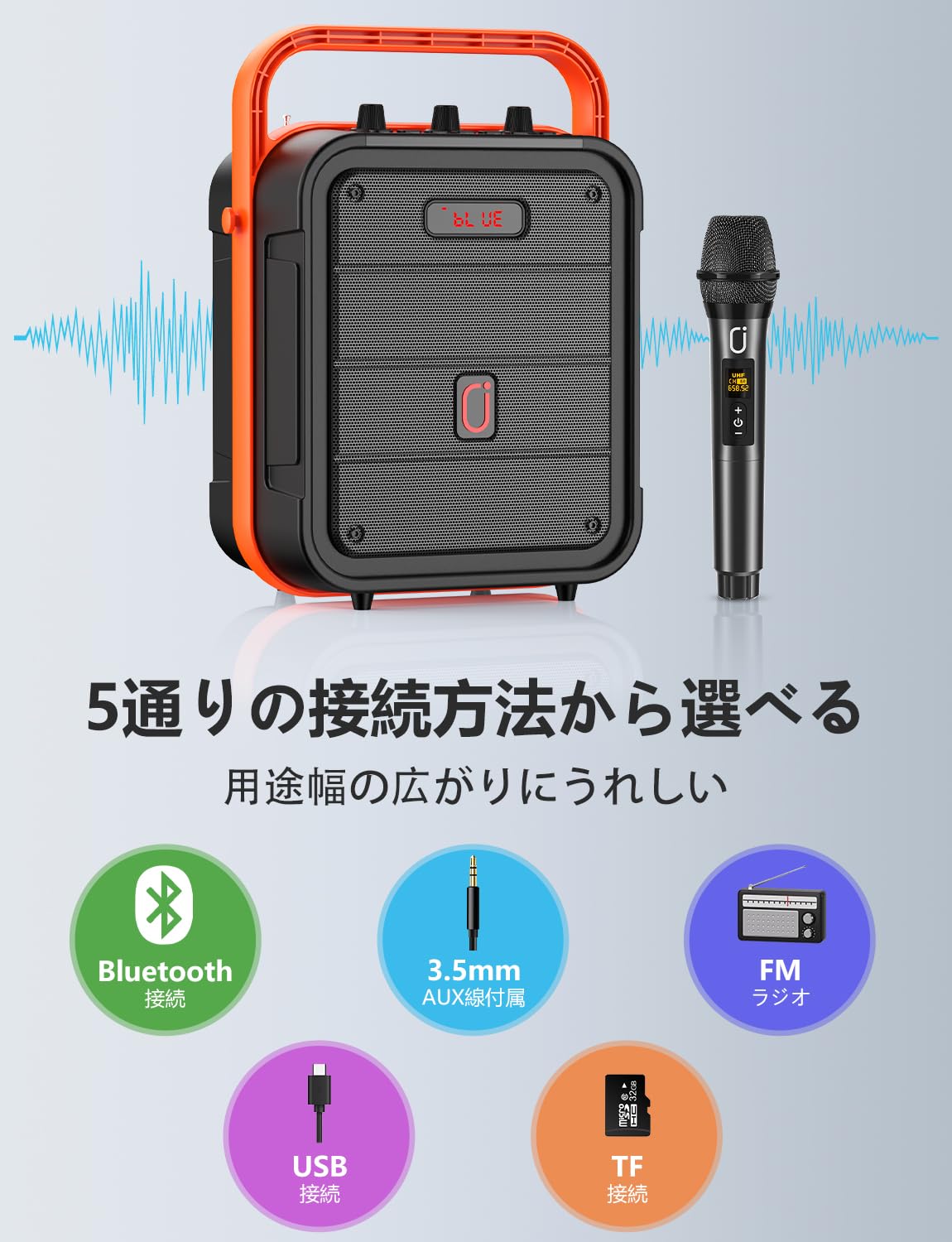 Amazon | JYX スピーカーセット 拡声器 ワイヤレスマイク1本 Bluetooth