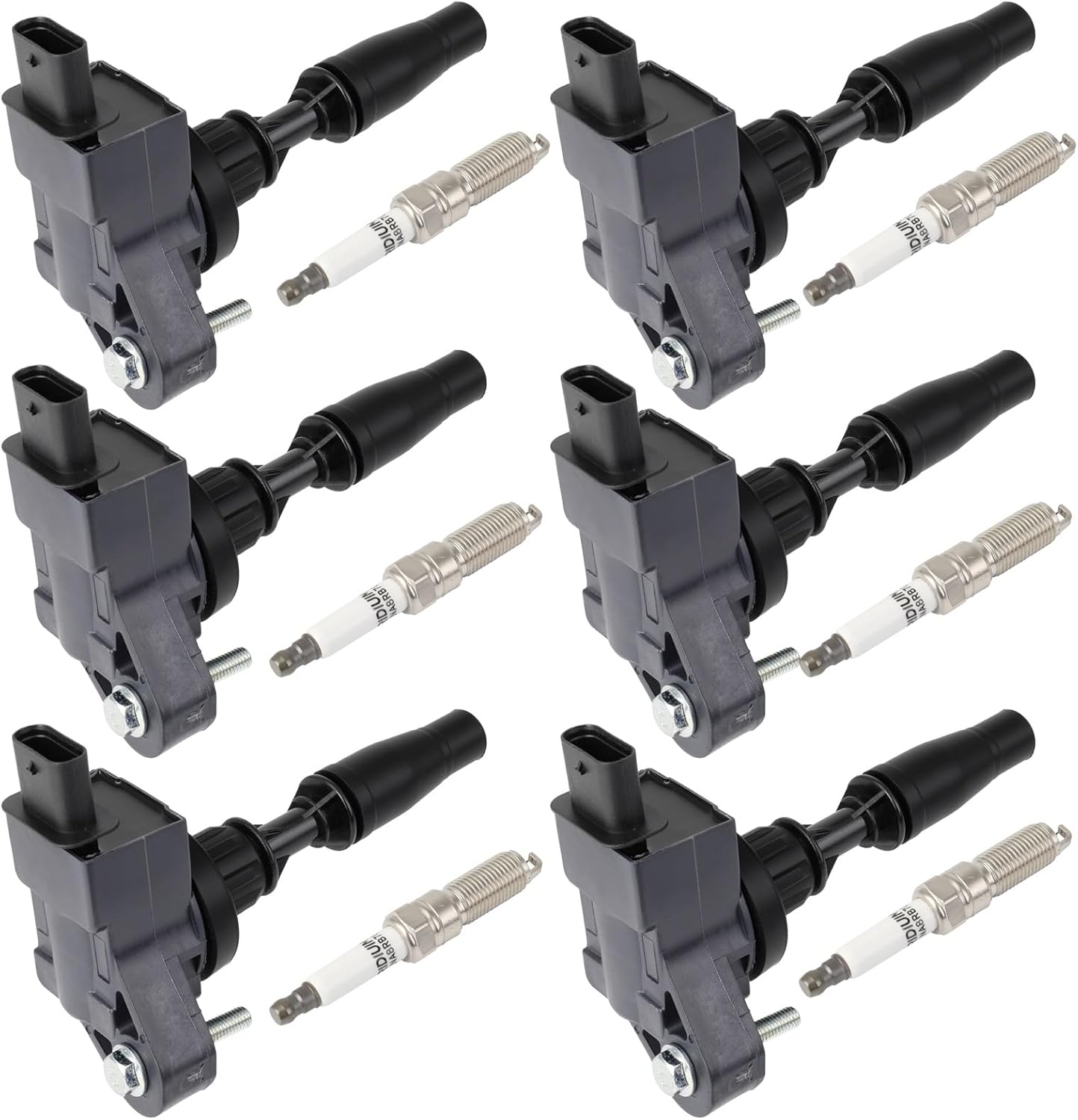 Aintier spark plugs and coil packs kit Compatible for Cadillac XT5 3.6L 2017-2023 replace with UF830+41130 6 Ignition Coils with 6 Double Iridium Spark Plugs