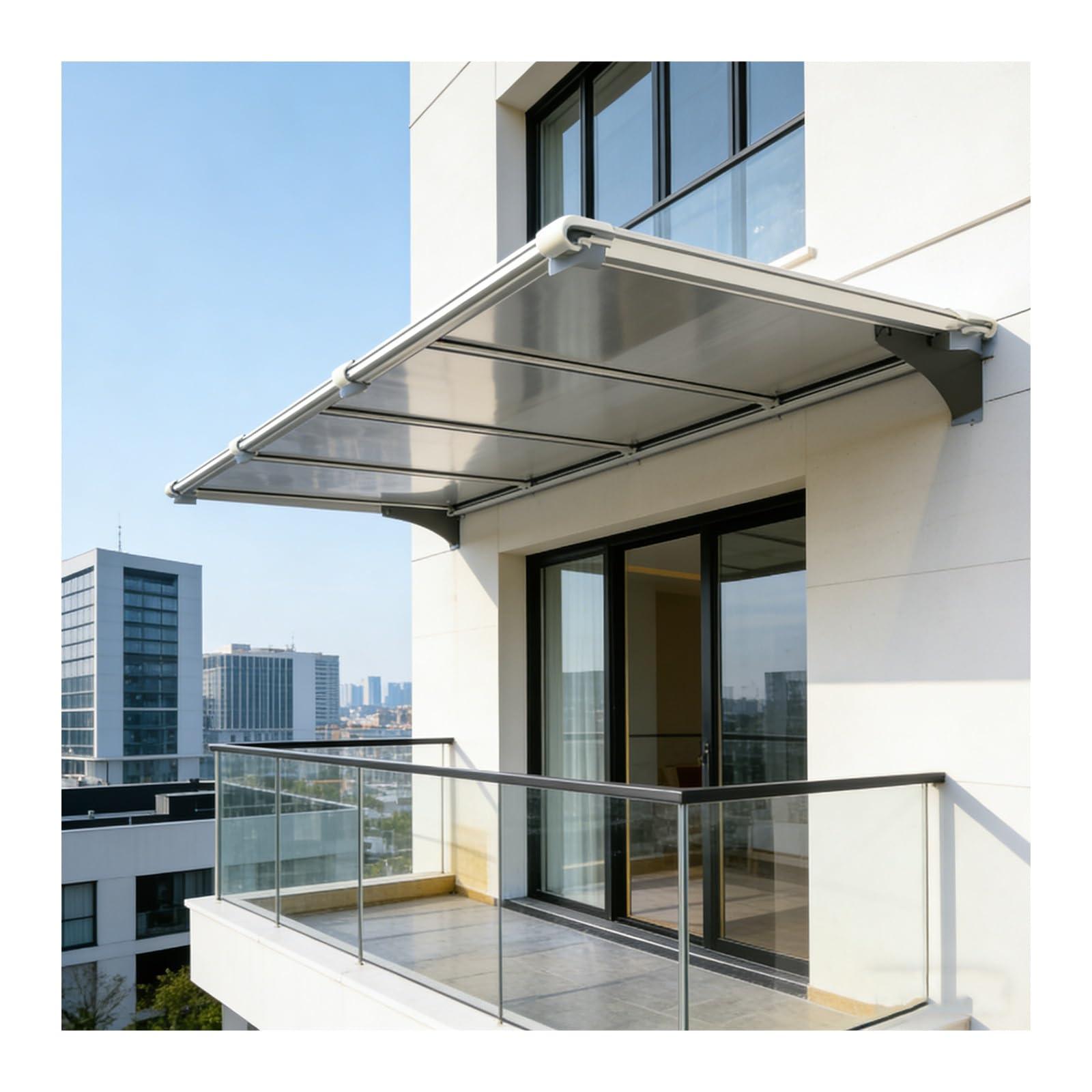 Auvent de fenêtre et de porte extérieur 100x160cm résistant pour décoration façade