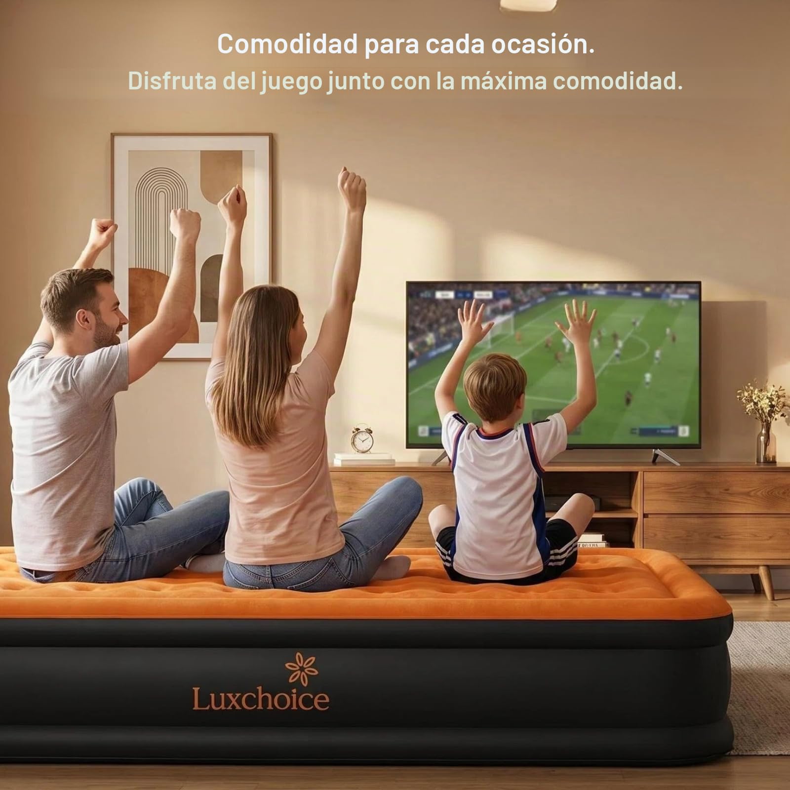 Luxchoice Cama de Aire Colchón de Aire Autoinflable con Bomba Eléctrica Cama de Invitados Premium Colchón Inflable para Camping o Uso Doméstico