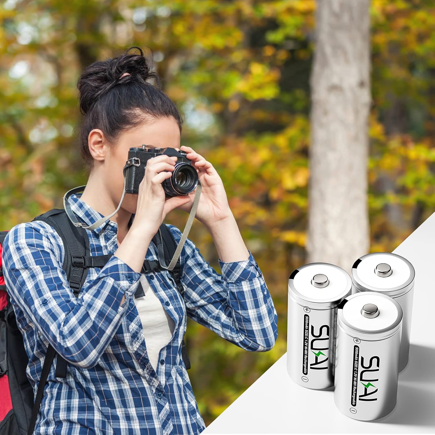 SUKAI Rechargeable C Batteries - NiMH Batteries C Size High Capacity 5000mAh (4 Pack) : Health & Household