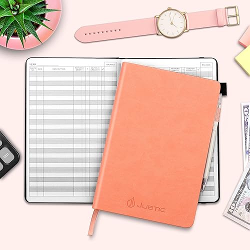 Miniatura 2 de JUBTIC Registros de cheques A5 para chequera personal, registros de transacciones de contabilidad para pequeñas empresas. Rastrea pagos, finanzas,