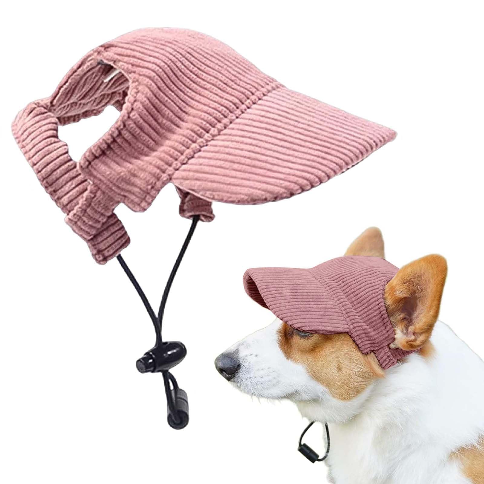 Dog Hats for Small Dogs Hats for Dogs Pink Dog Sun Hat Adjustable Pet Hat with Ear Holes Sun Protection for Short-Haired Small Medium Pet Outdoor Activities Accessory Diameter 19cm