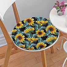 Almofadas redondas de borboleta para cadeiras de jantar, almofadas de cadeira de girassol para cadeiras de cozinha, almofadas de assento de espuma viscoelástica antiderrapantes para cadeira de escritório, assento de carro, ao ar livre, pátio (36 cm)