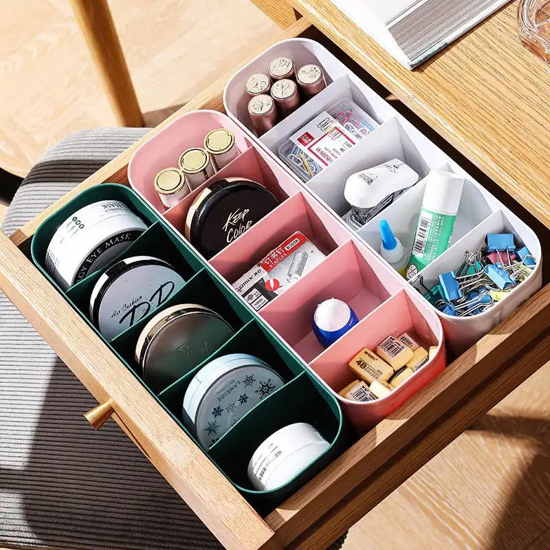 Image of JD FRESH Plastic Wardrobe Organizer for Storage /Storage Box for Wardrobe /Drawer Organizers for Underwear /Socks /Ties /Closet Dividers /Innerwear Organiser for Wardrobe,(Multi-Color,Pack of 2),Assorted