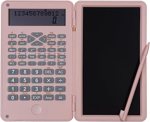 Miniatura 6 de Calculadora científica con tableta de escritura LCD borrable, pantalla de 2 dígitos de mano, tamaño de bolsillo, calculadoras portátiles para