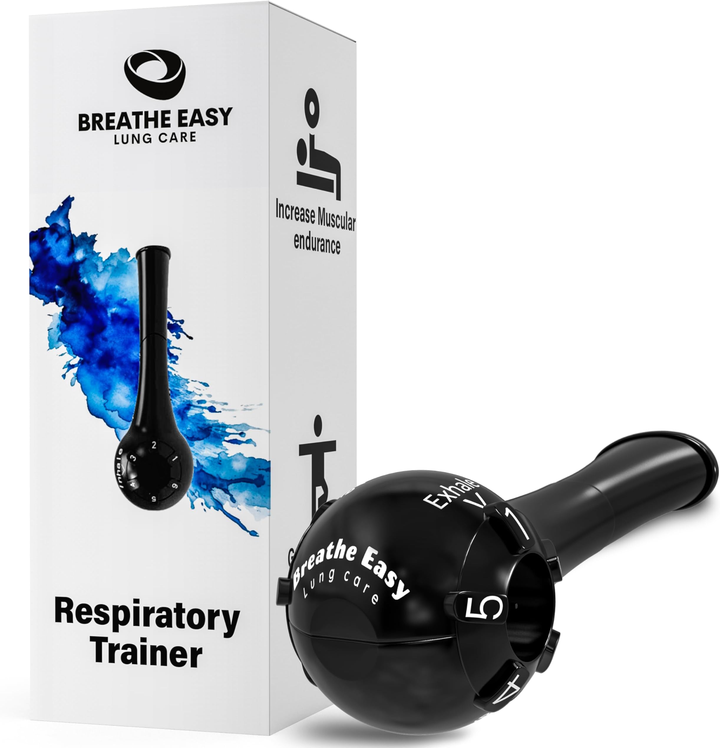 Breathe Easy | Lung Exerciser | Respiratory Therapy Trainer for Stronger Lungs | Adjustable Resistance to Boost inspiratory and expiratory Lung Capacity | Affective Mucus Removal for Lung Cleanse