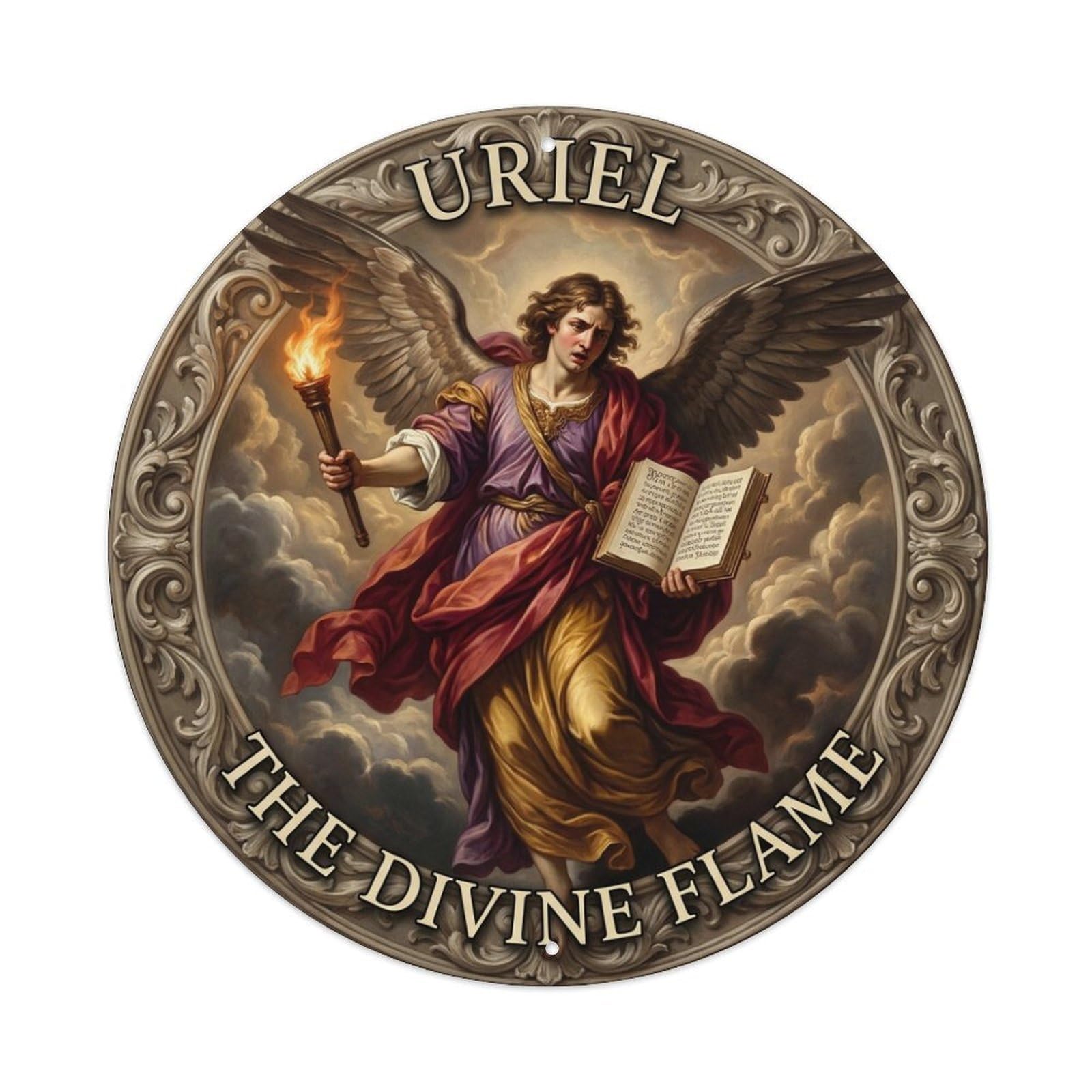 Archangel Uriel The Divine Flame Light Guardian Metal Tin Sign