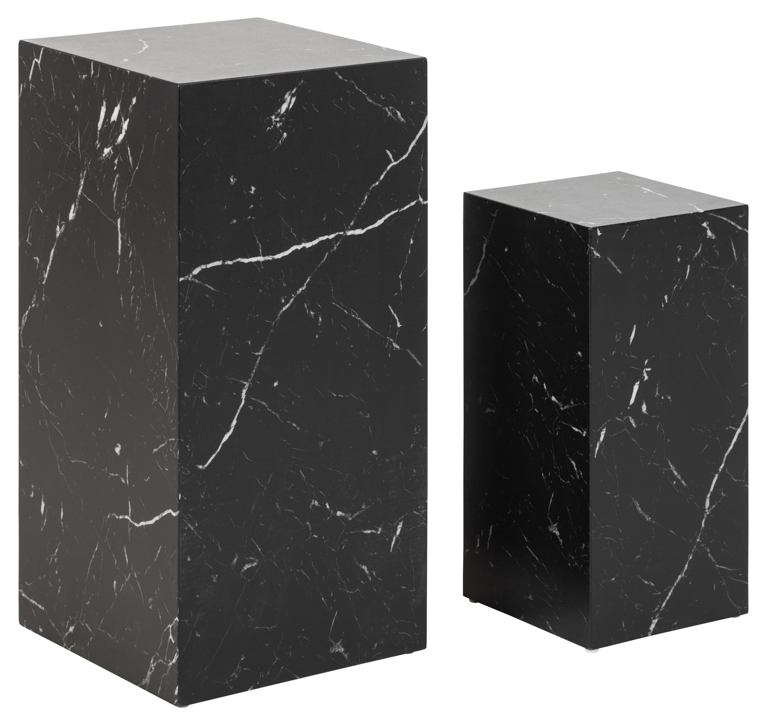 AC Design Furniture Dicte piedistallo Set da 2 Pezzi, Legno ingegnerizzato, Nero, H: 70 x B: 35 x T: 35 cm
