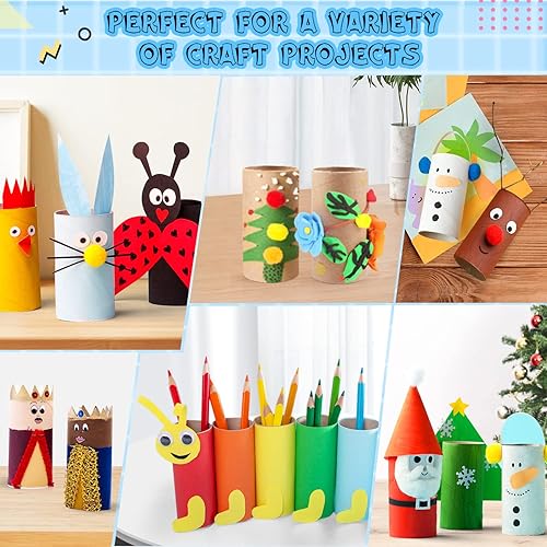 Miniatura 6 de Paquete de 20 rollos de cartón marrón para manualidades, tubos redondos gruesos para manualidades, proyectos hechos a mano (2.04 x 3.9 pulgadas)