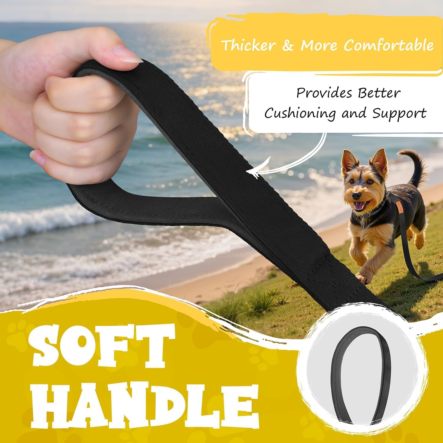 Looxmeer Guinzaglio Addestramento per Cani, Guinzaglio per Cani 3 m/5M/10M/15M/20M/25M/30M con Maniglia Imbottita, Moschettone e Custodia, Resistente e Leggero per Tutti Cane per Allenamento, Corsa