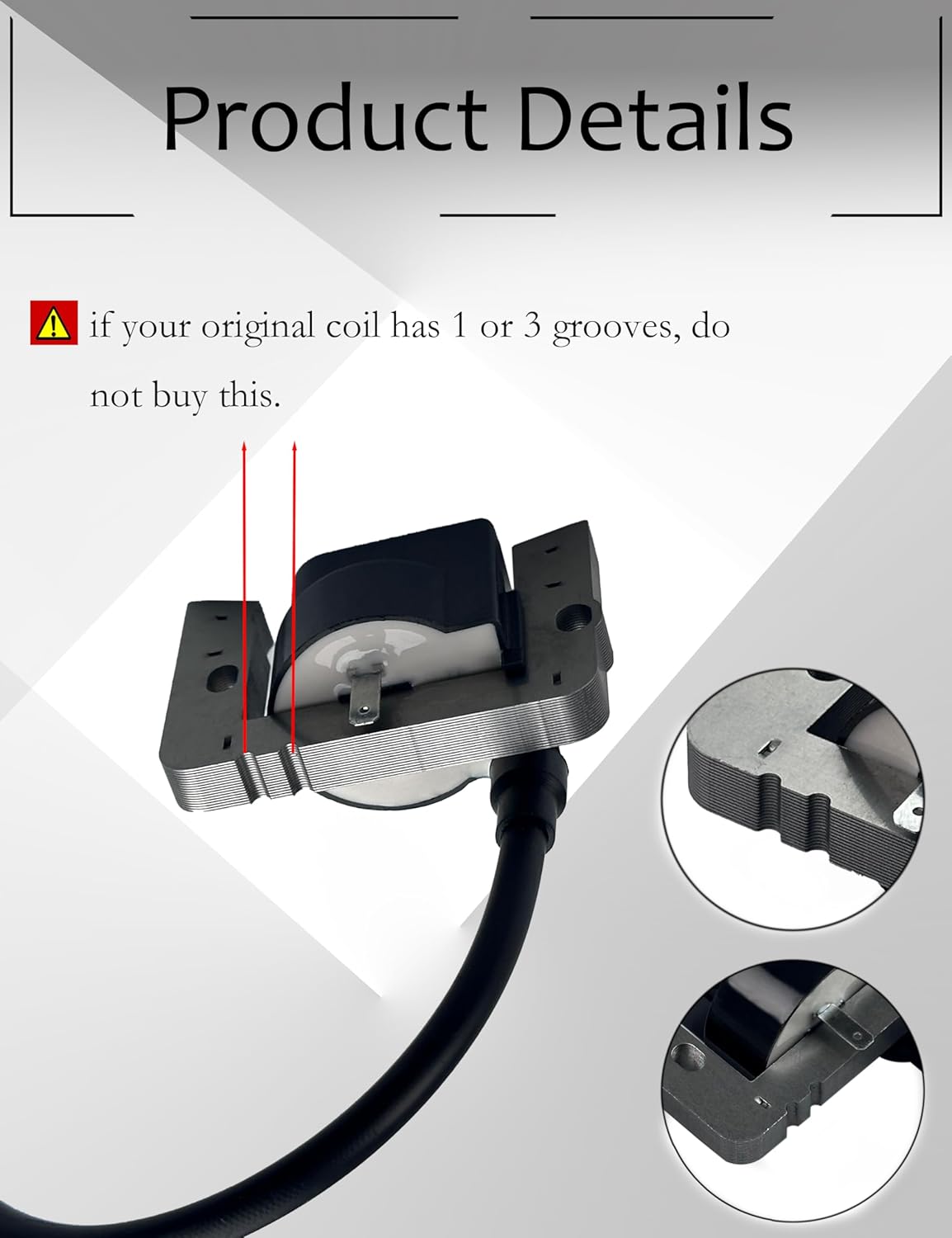 YAMAKATO OEM Standard 35135 Ignition Coil Module for Tecumseh 35135A 35135B HMSK80 HMSK90 HM80 HM90 HM100 OHV12 OHV13 OHV125 OVM120 OVXL120 OVXL125 TVM195 TVM220 10Hp Engine Snowblower Lawn Tracter