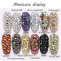 Vista 2 de Diamantes de imitación de espalda plana gemas redondas DIY decorativo Nail Face y accesorios de ropa ss3-20 mezcla (1440pcs cristal AB)