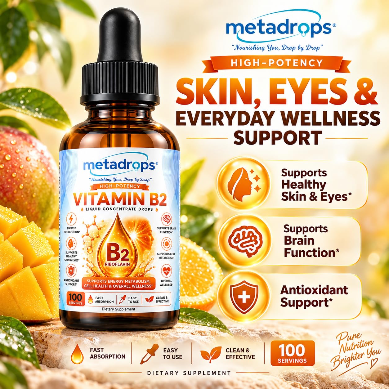 Bio-Active Vitamin B2 Liquid Drops 50ml | Riboflavin 5'-Phosphate Sodium | Maximum Absorption Coenzyme Form for Cellular Energy (ATP), Migraine Support, Vision Care & Metabolism | Vegan & Pure — Amazon image 8