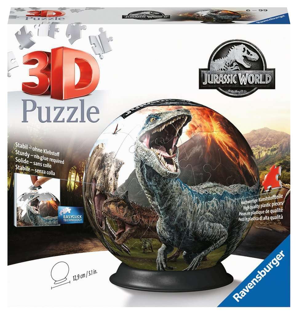 Ravensburger Jurassic World - Fallen Kingdom 72 Piece 3D Jigsaw Puzzle Ball for Kids and Adults Age 6 Up - No Glue Required