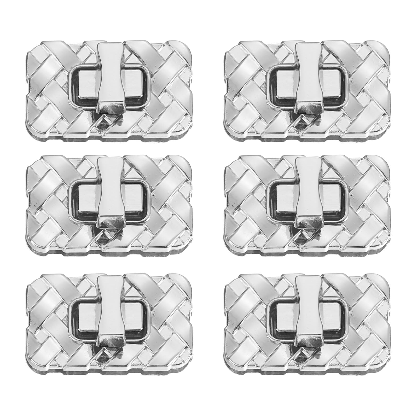 Fermoirs à visser pour sac à main en aluminium argenté, lot de 6 boucles rectangulaires