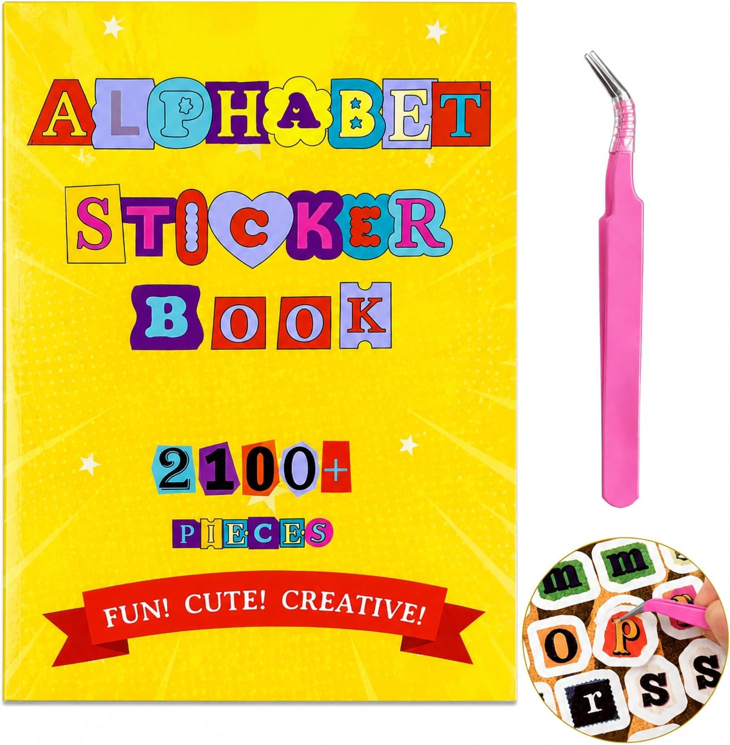 2100+ Pcs Scrapbook Letter Stickers Book, for Junk Journal, Scrapbooking, Journaling, Ransom Note Crafts, DIY Crafts - 30 Sheets of Waterproof Glossy Vinyl Letters, Great for Cards, Gifts, Home Decor