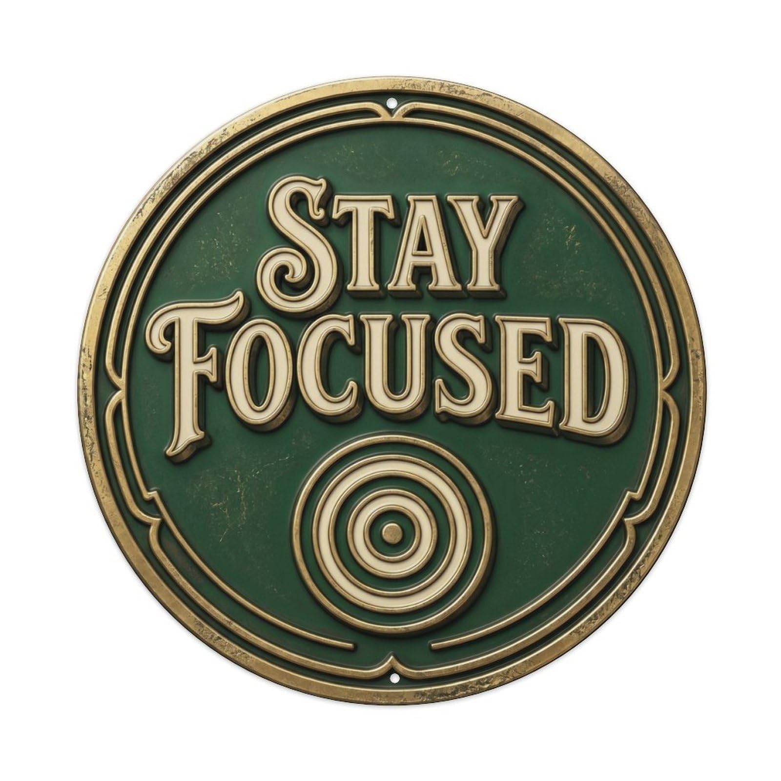 Stay Focused Classic Hanging Accessory Retro Slogans Vintage Metal Tin Sign Plaque Wall Decor for Cafe, Club Bar, Office, Garden Metal Poster 8x8Inch