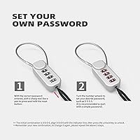 Vista 6 de Candado de combinación pequeña, candados de cable con combinación, candados para casillero, cerradura de cable combinada para equipaje, maleta