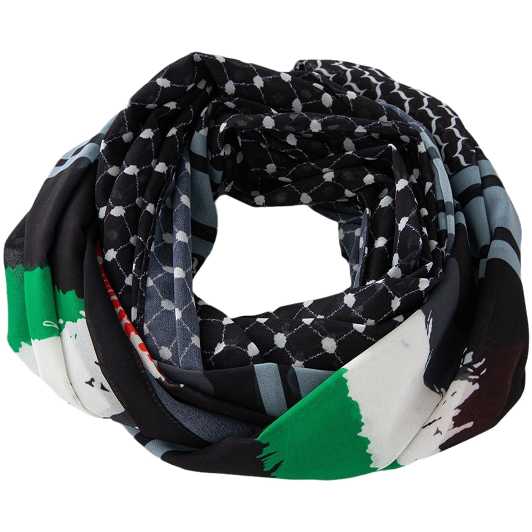 Wedhapy Unisex Black Palestine Scarf, 28X71 Inch Authentic Soft Chiffon Palestinian Scarf, Palestine Keffiyeh For Men, Women,