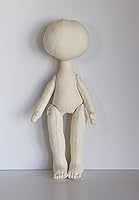 Handmade Beige Textile Doll Blank - 10 Inch Cotton Body, Stands & Sits, Perfect for Custom Clothes & Hair