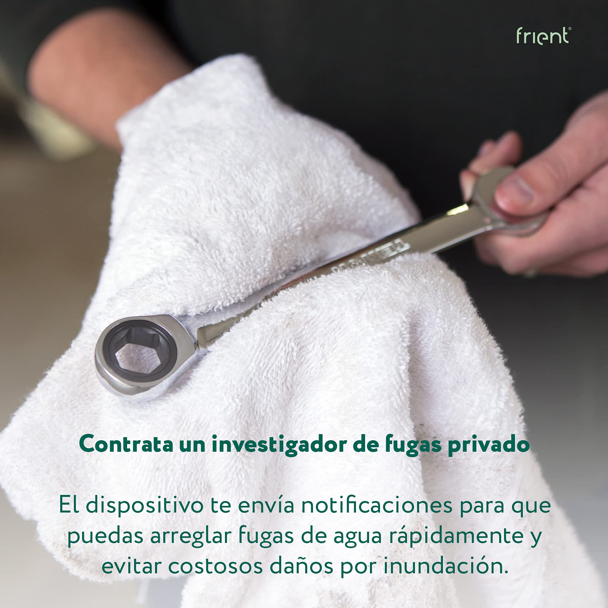 frient Water Leak Detector | Sensor de Goteos Inalámbrico con Sonido Fuerte | Alertas Instantáneas | Alimentado por Baterías | Zigbee | Funciona con SmartThings, Home Assistant y Homey
