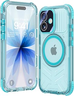 WIFORT for iPhone 17 Waterproof Case, [Fit for Magsafe] with Sapphire Lens & Screen Protector, IP68 Full Body 15FT Military Shockproof, Magnetic Frosted Phone Cover with Lanyard, 6.3" Teal