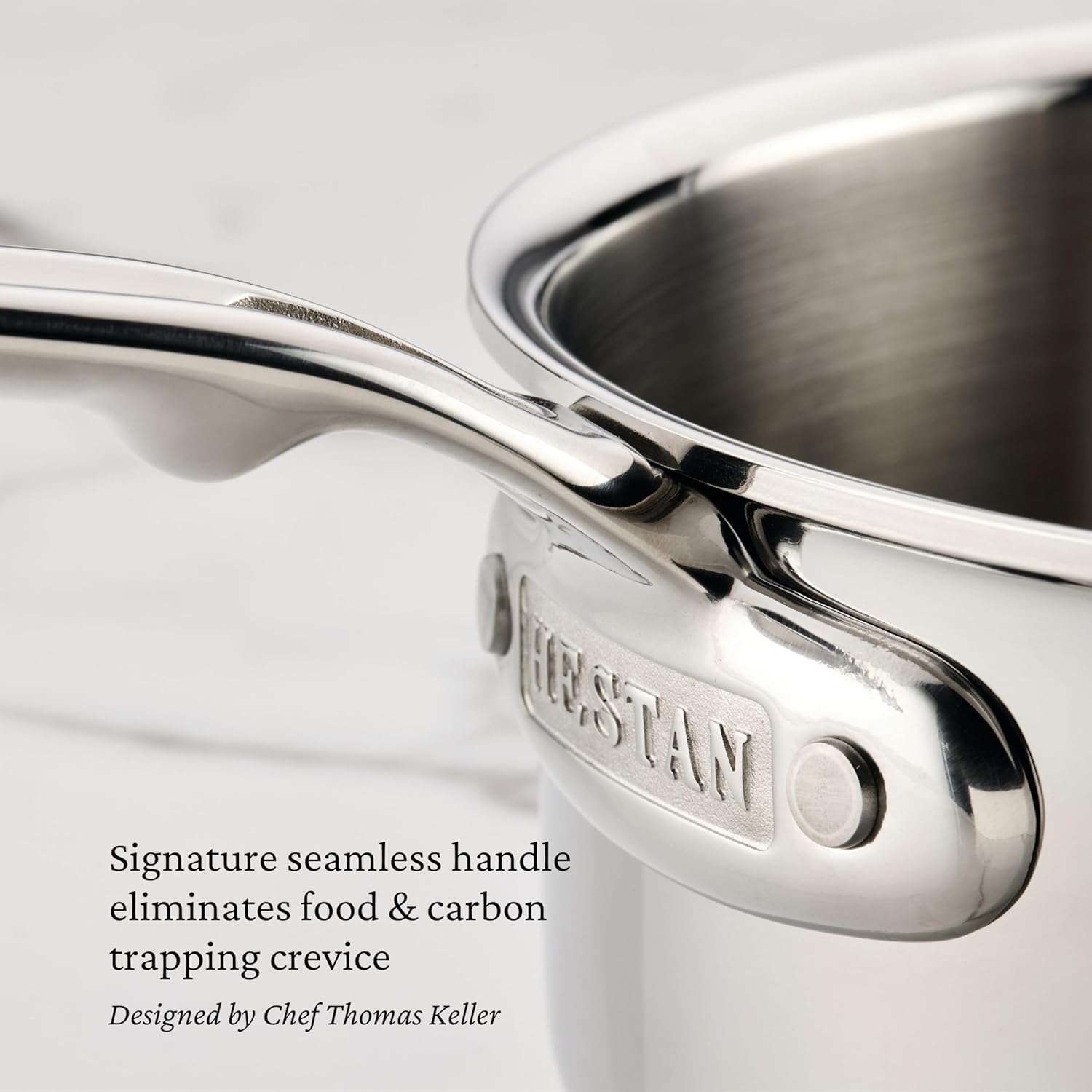 Hestan ProBond Luxe 3.5-Quart Essential Pan with Lid, Professional Clad Stainless Steel, ProCore Tri-Ply Clad Construction, Polished Exterior, Induction & Oven Safe