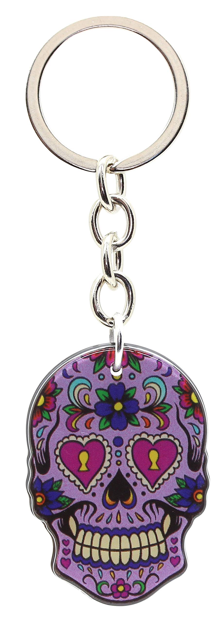 bluebubble DIA DE LOS MUERTOS Sugar Skull Keyring on Gift Card