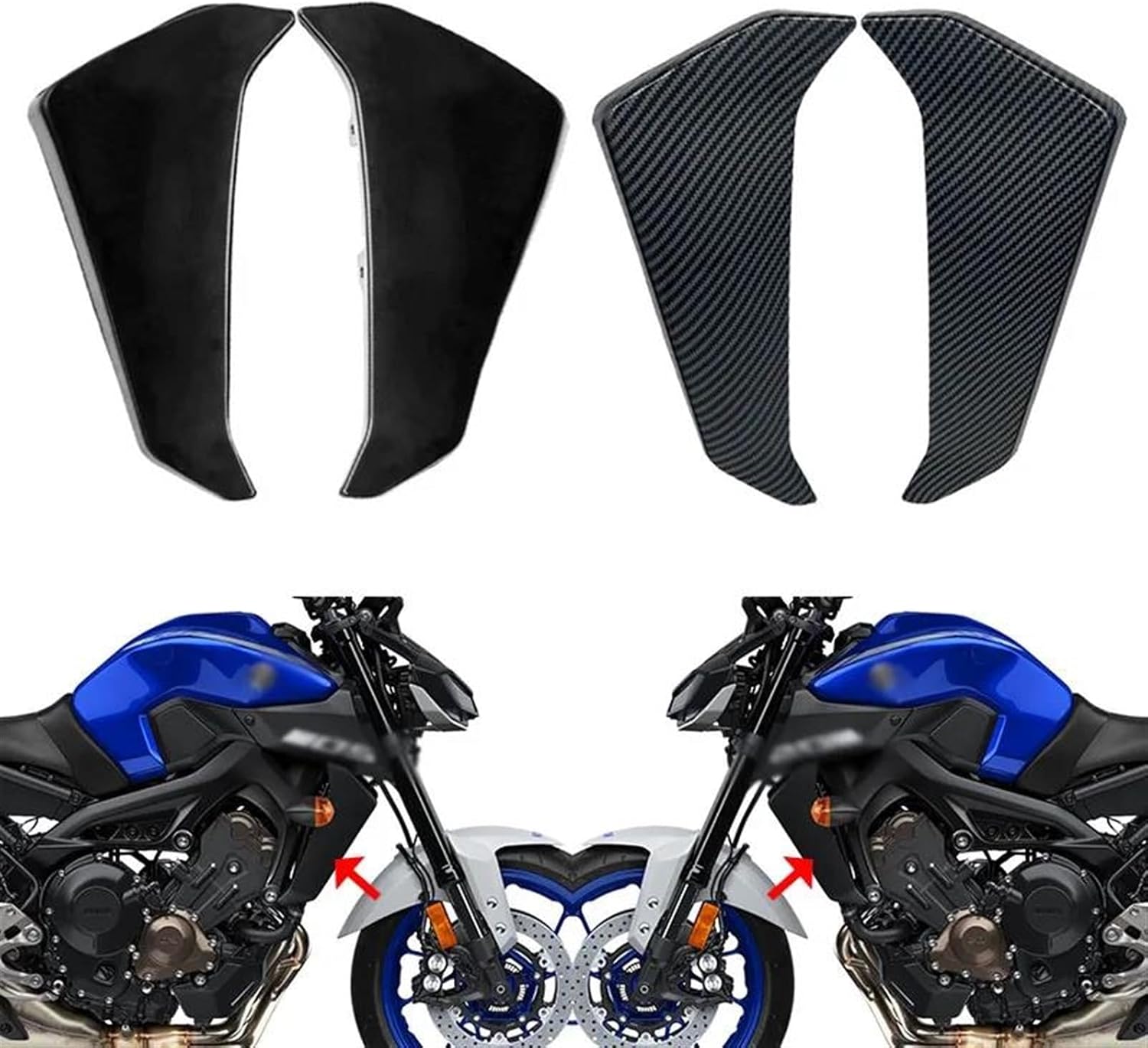 motorcycle fairing 2017-2020 Suitable for Yamaha MT09 09 Motorcycle ABS Plastic Radiator Side Panel Protector Fairing for Yamaha fairing panel(Unpainted Right)