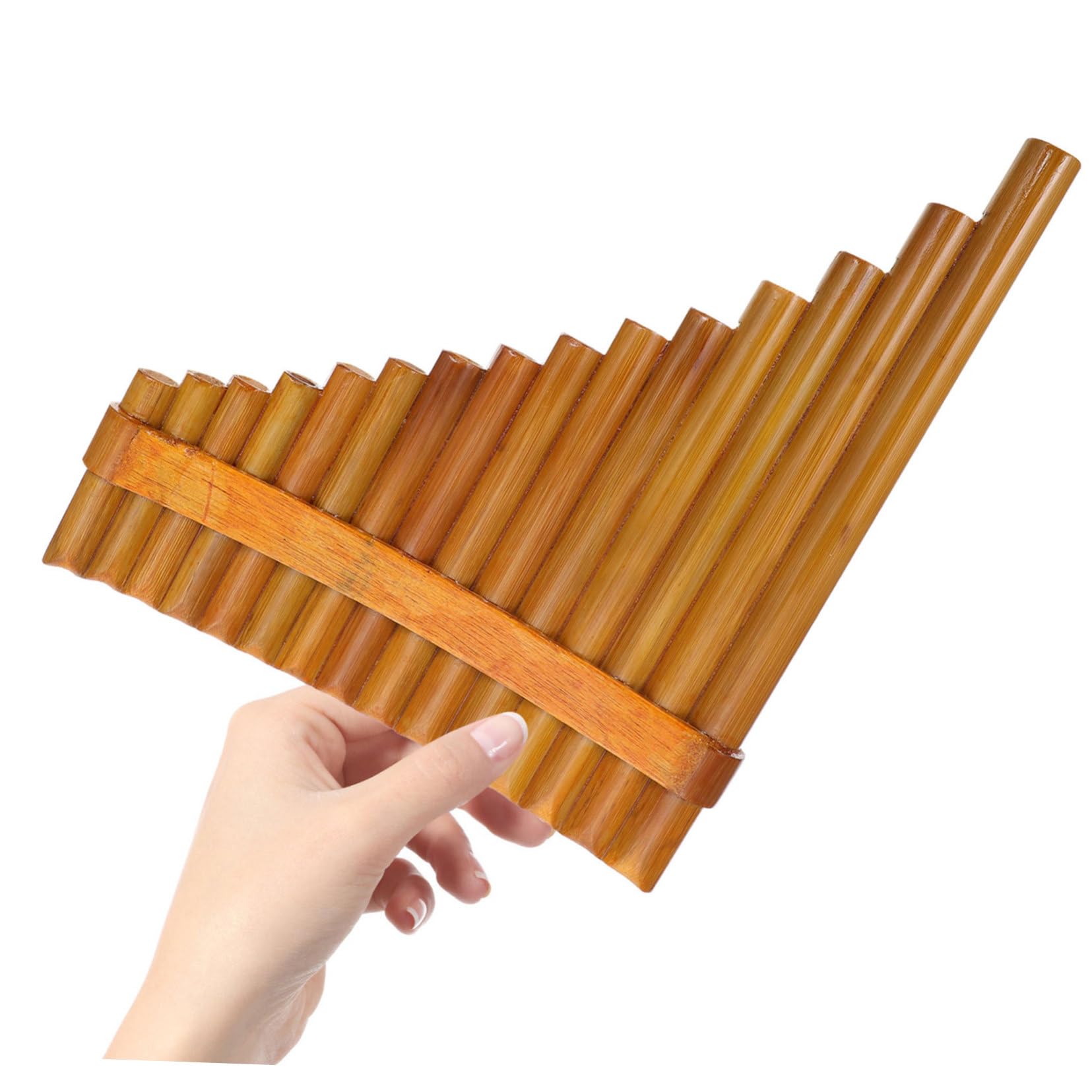 15-zoll Bambus Panflöte Professionelle 15-rohr Panflöte in Holzfarbe Umweltfreundliches Holzblasinstrument für Anfänger und Schulmusik