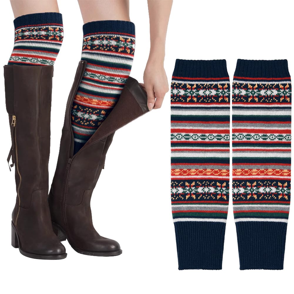 Winter Stulpen Damen Winter Beinstulpen Retro Gestrickte