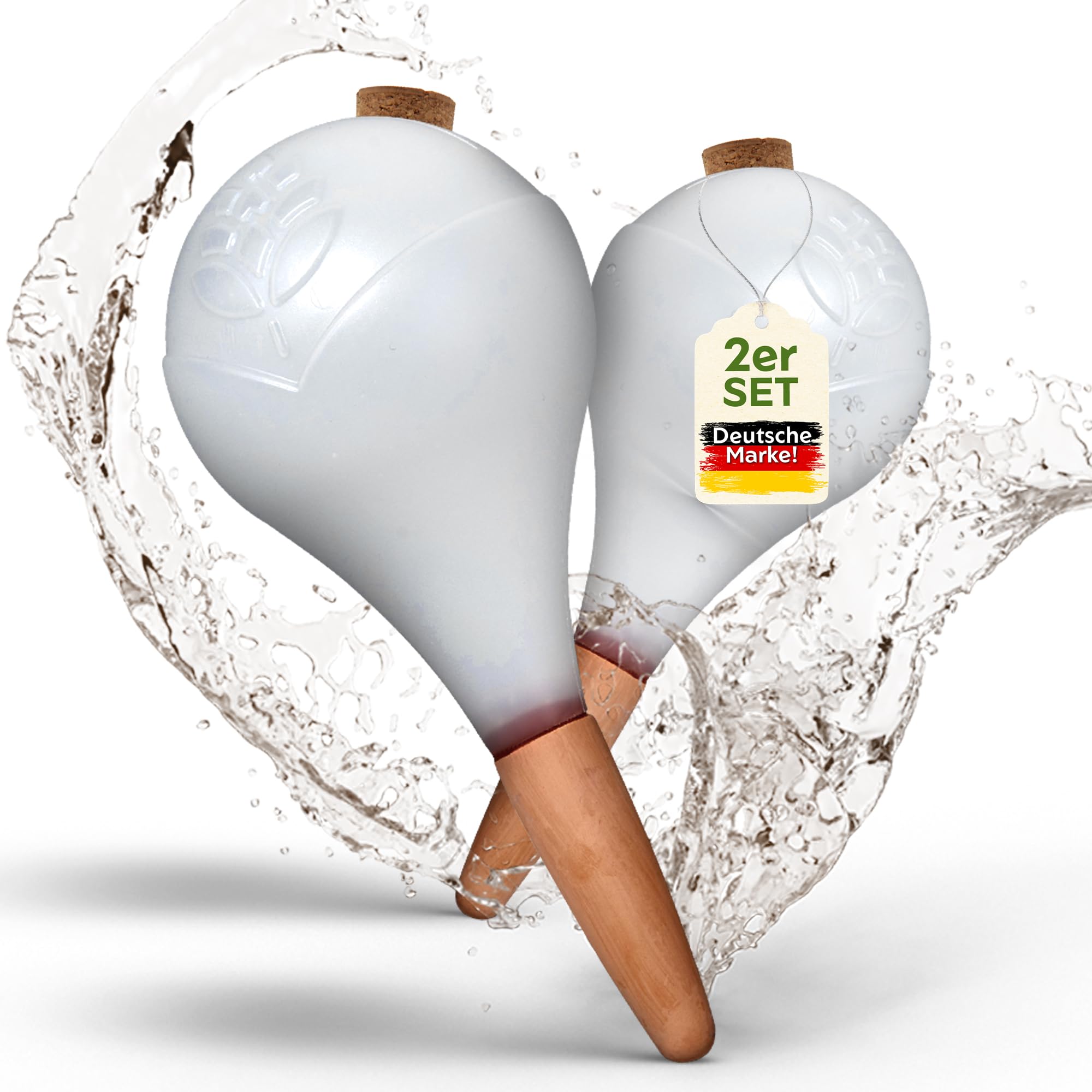 Lot de 6 boules d'irrigation - XL (400 ml) - Arrosage automatique des plantes - Distributeur d'eau pour plantes - Cône d'argile pour chambre et balcon - Blanc