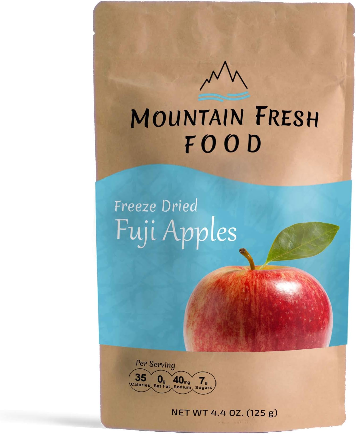 Mountain Fresh Foods Freeze Dried Apple Chips | All Natural Healthy Dried Fruit Snacks | Crispy Fuji Apple Slices | Large Resealable Bag | 4.4 Ounces
