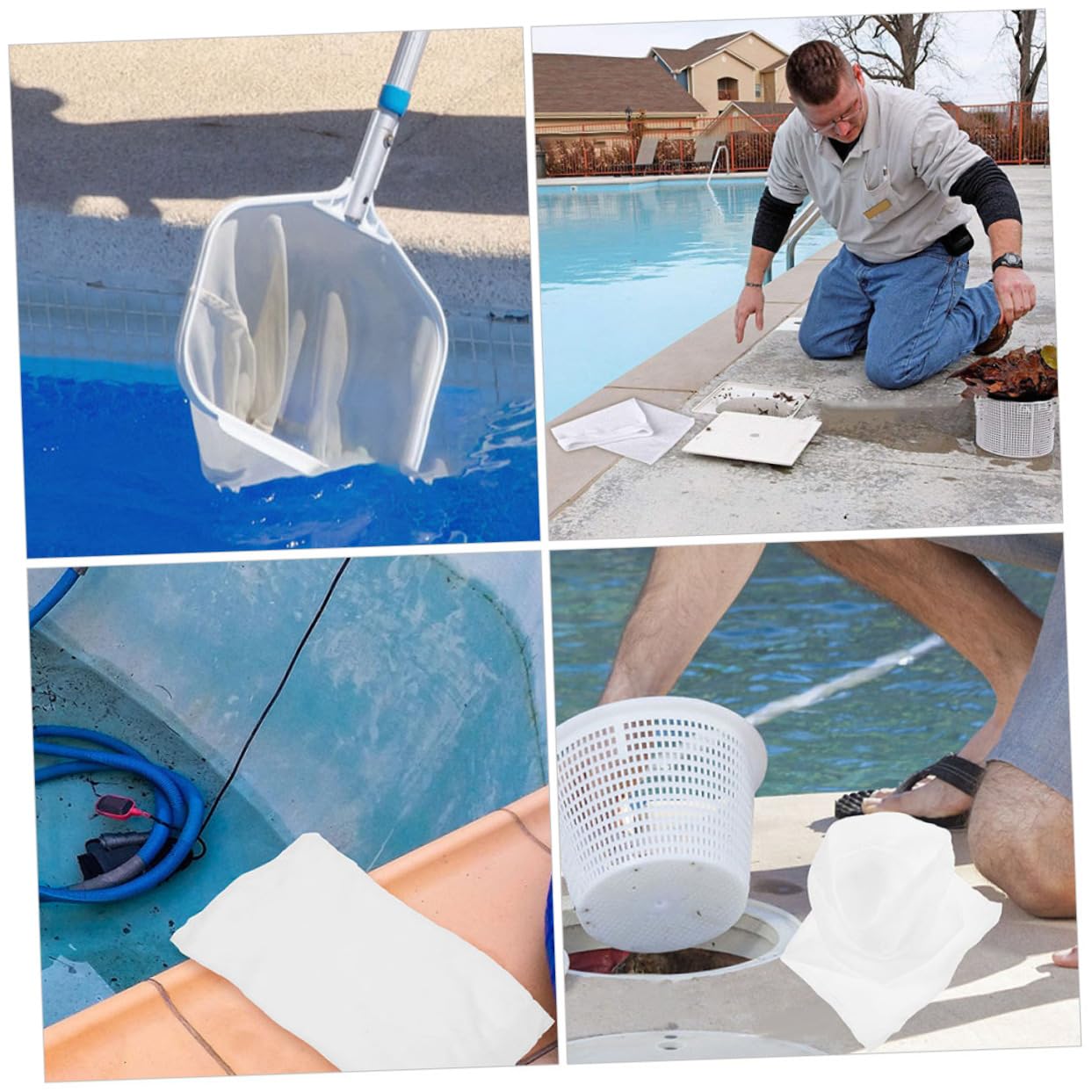 UPKOCH 3 Series Bolsa De Medias De Coladores Skimmer De Red De Piscina Calcetines De Revestimiento Colador De Piscina Calcetines De Piscina Protector De Filtro 20 Piezas*3