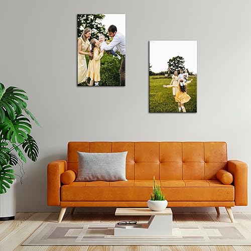 Miniatura 4 de ZHIYYHAO Impresiones en lienzo personalizadas con tus fotos, juego de 2 fotos enmarcadas de 16 x 24 pulgadas, retrato familiar personalizado para
