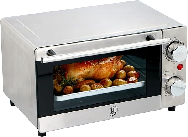 All Ride Mini Oven - Electric: 24 Volt via Cigarette Lighter - for Trucks, Motorhomes or Boats - 300 Watt - 9 Liter - Stainless Steel
