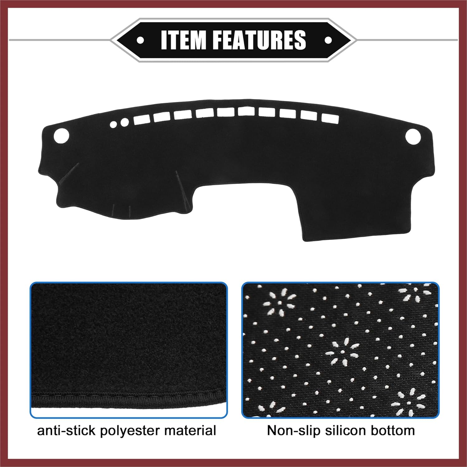 Dashboard Cover Compatible for Toyota Camry 2002-2006, Non-Slip Polyester Black Dash Cover Mat Dash Board Protector Cover Replace Parts