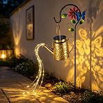 LED Garden Lights,Solar Lights Shower Watering Can -Outdoor Decor Solar Lights Outdoor Waterproof Garden,Waterfall for Lawn Path Gifts for Women