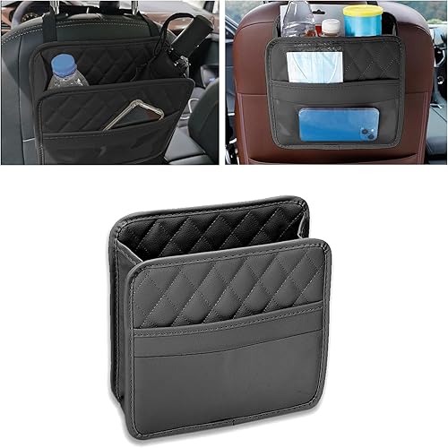 Miniatura 1 de Organizador de asiento trasero de automóvil, impermeable, de piel sintética, bolsa colgante para asiento de automóvil, bolsa de almacenamiento