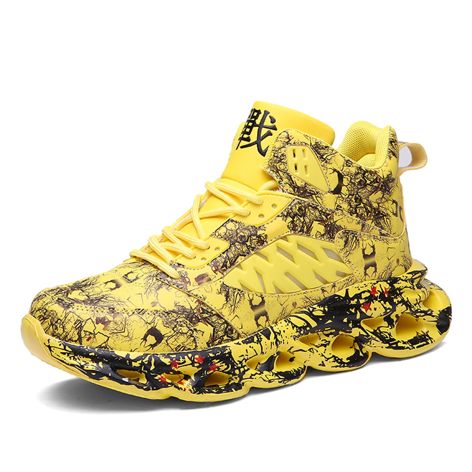 Mens Basketball Shoes Lightweight Mens Running Tennis Shoes Graffiti Athletic Chunky Snea…
